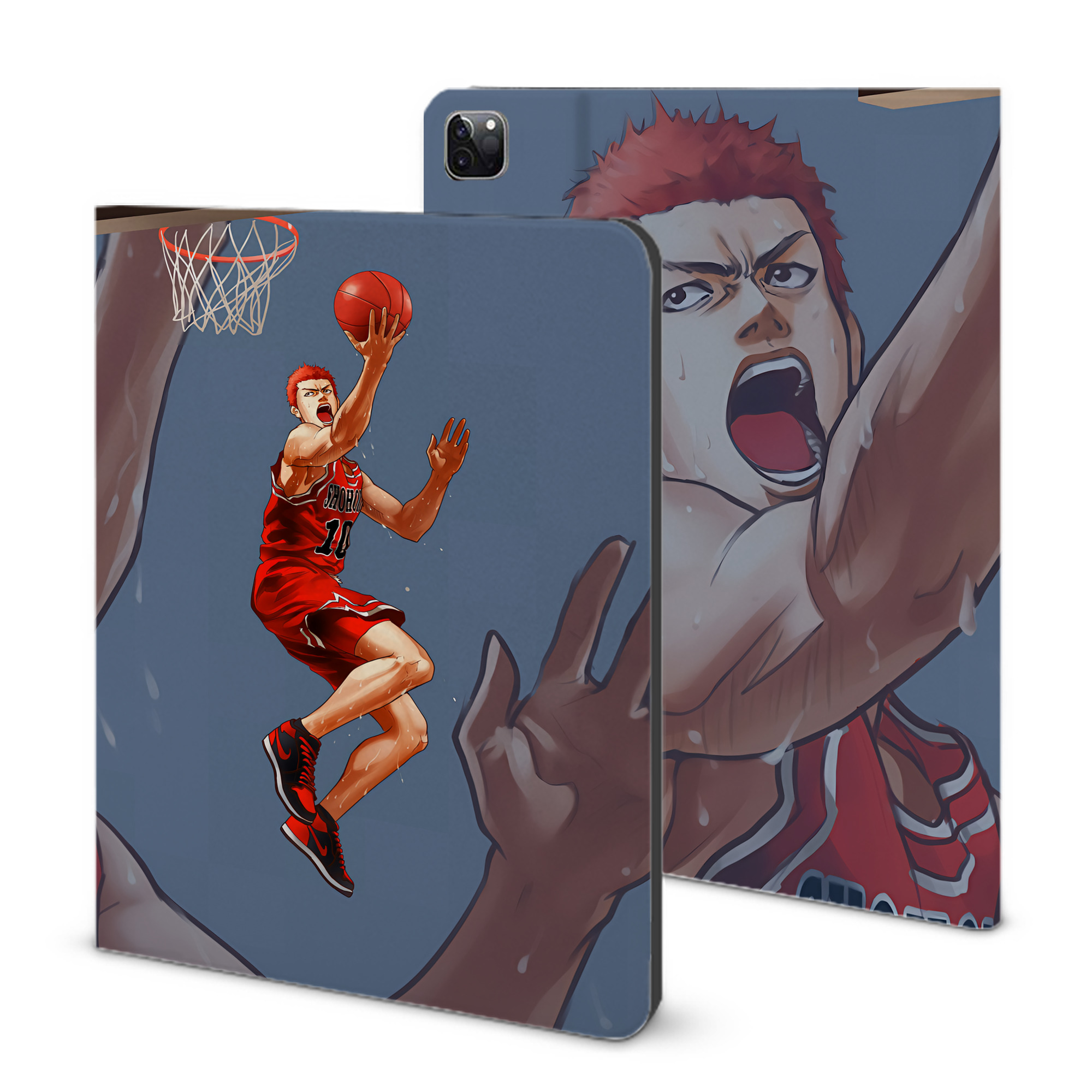 （画像用） SLAM DUNK／スラムダンク IPad ケース ブック型 PUレザー TPU 耐衝撃 軽量 薄型 ペン収納なし 全面保護 IPad 各モデル対応